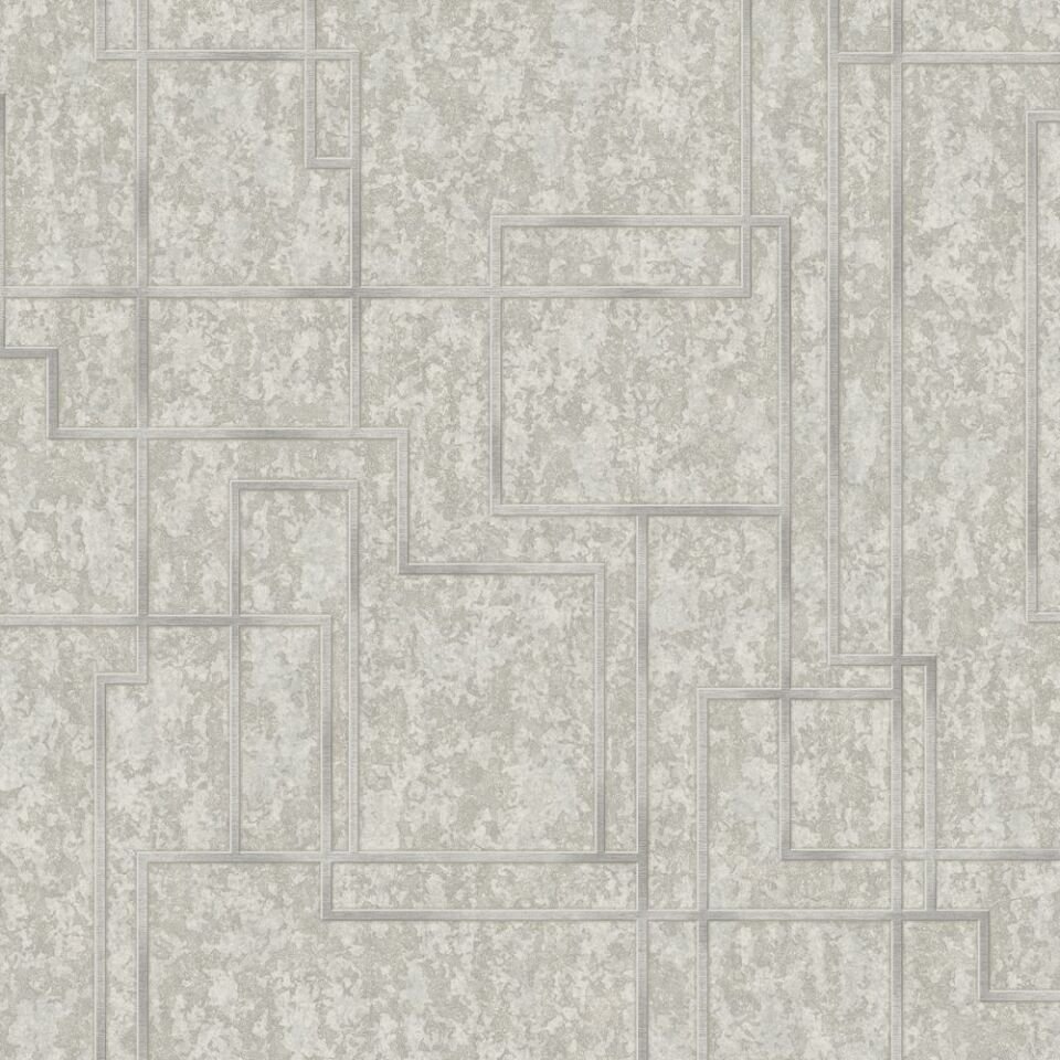 OCTAGON 1202 Serisi - 3 Gri | Geometrik Duvar Kağıdı