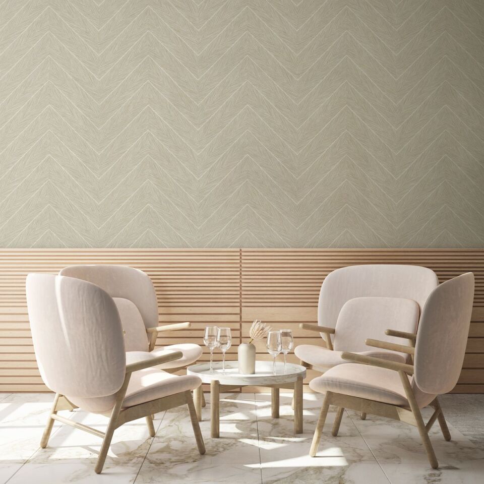 OCTAGON 1204 Serisi - 2 Krem | Geometrik Duvar Kağıdı