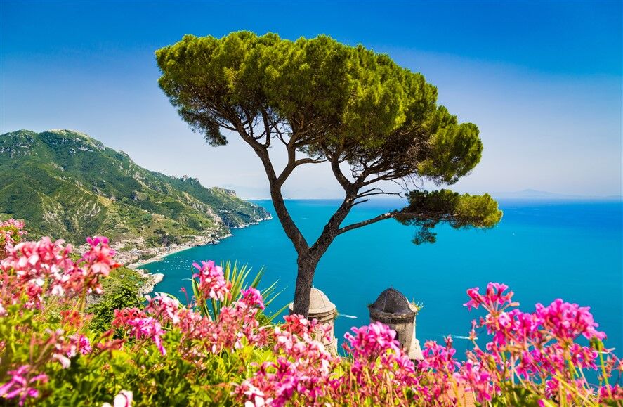 Amalfi Sahili İtalya Manzarası Duvar Posteri