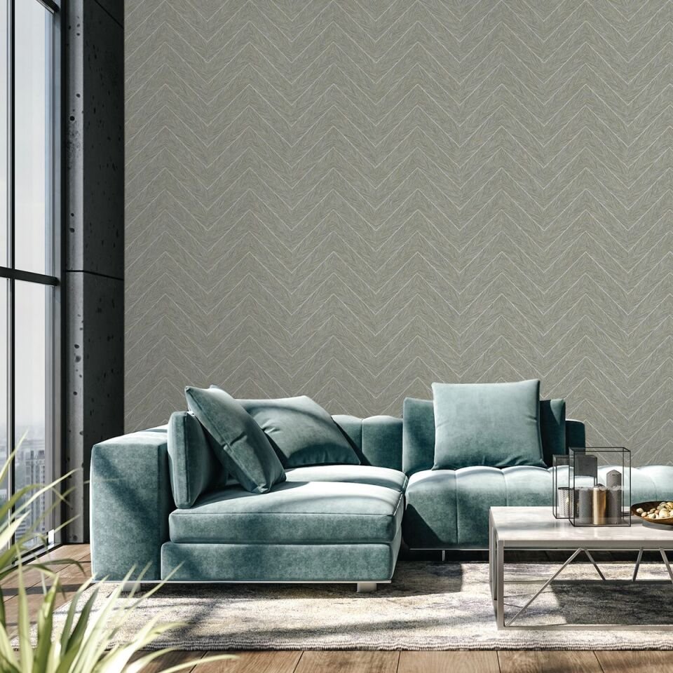 OCTAGON 1204 Serisi - 3 Gri | Geometrik Duvar Kağıdı