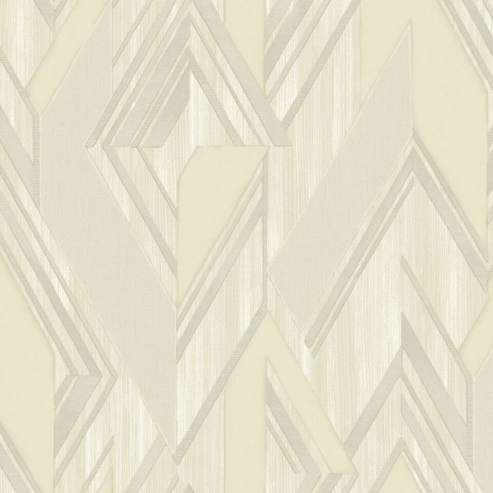 OCTAGON 1205 Serisi - 2 Bej | Geometrik Duvar Kağıdı