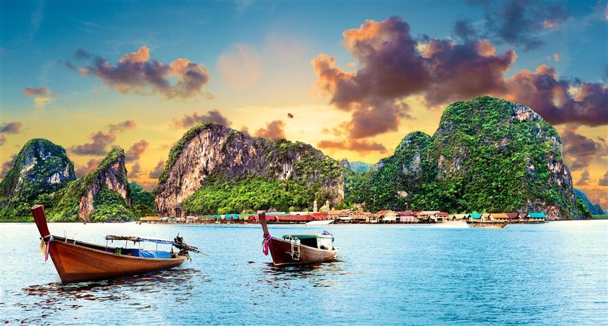 Tayland'da Tropikal Ada Manzarası Duvar Posteri