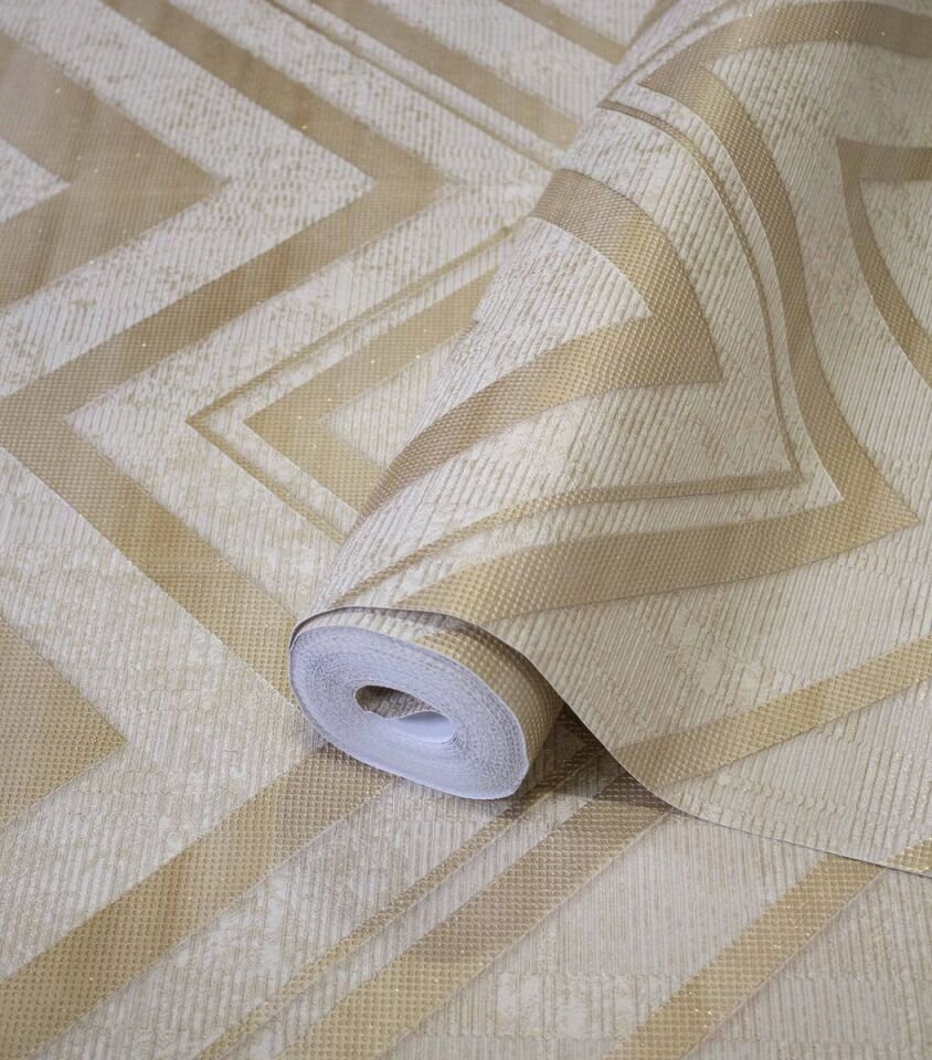 OCTAGON 1207 Serisi - 4 Sarı | Zigzag Dokulu Duvar Kağıdı