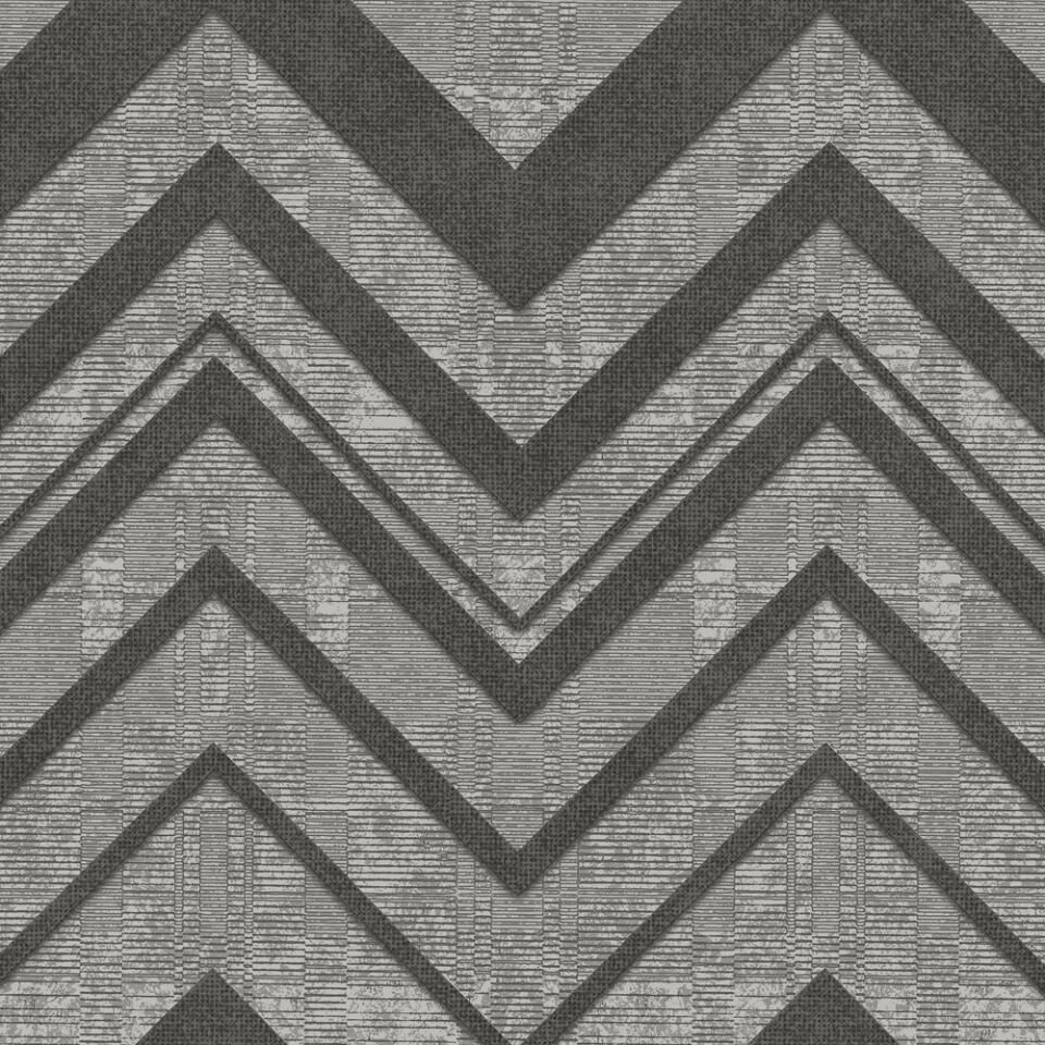 OCTAGON 1207 Serisi - 5 Koyu Gri | Zigzag Dokulu Duvar Kağıdı