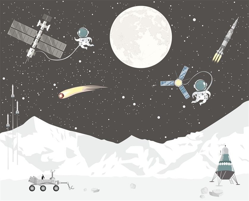 Uzay Macerası - Astronotlar ve Gezegenler Duvar Posteri