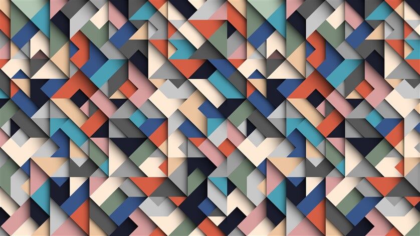 Çok Renkli 3D Geometrik Desen Duvar Posteri