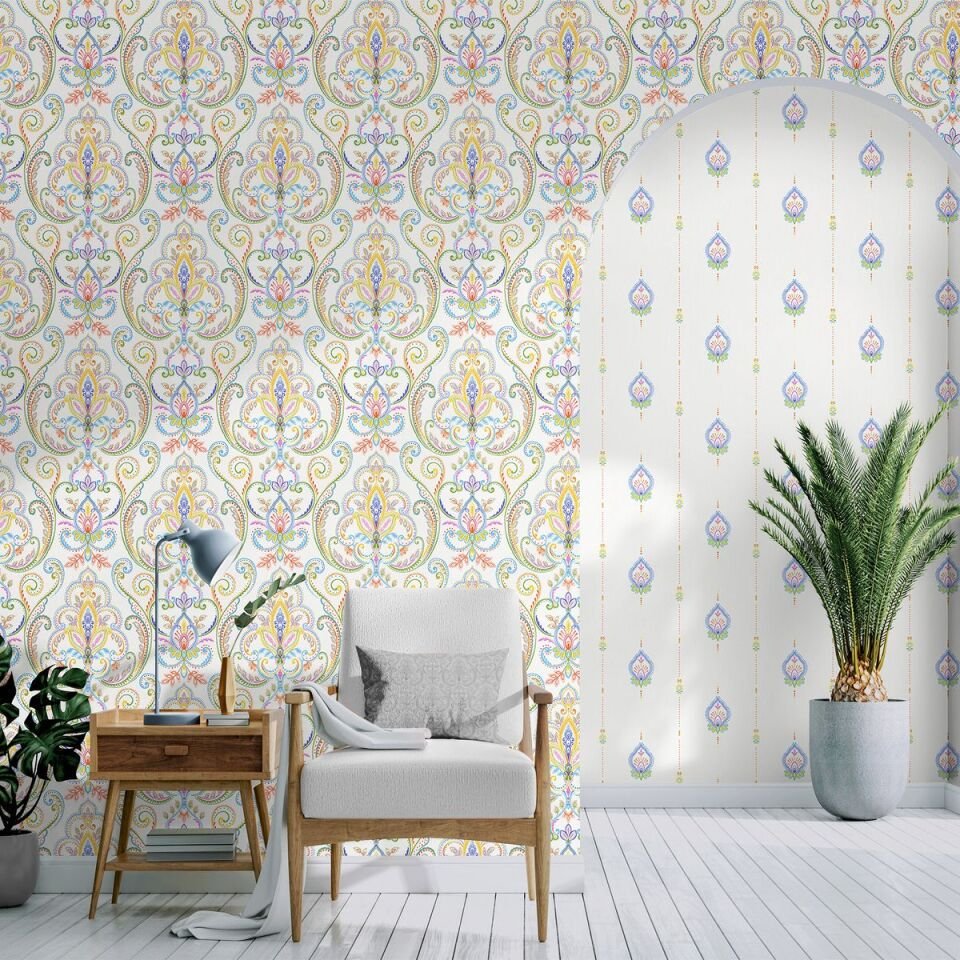 TROPICANO 9902 Serisi - 3 Krem | Modern Renkli Duvar Kağıdı