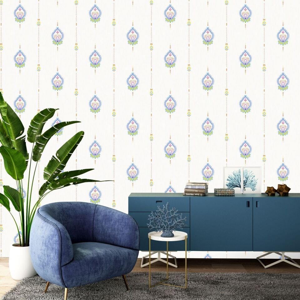 TROPICANO 9902 Serisi - 3 Krem | Modern Renkli Duvar Kağıdı