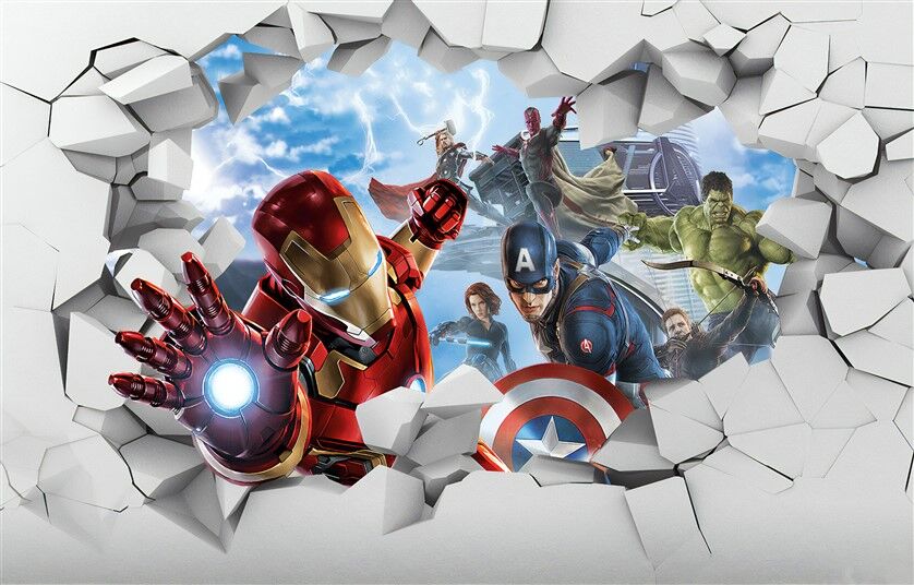 Avengers - Duvarı Yıkan Süper Kahramanlar 3D Duvar Posteri