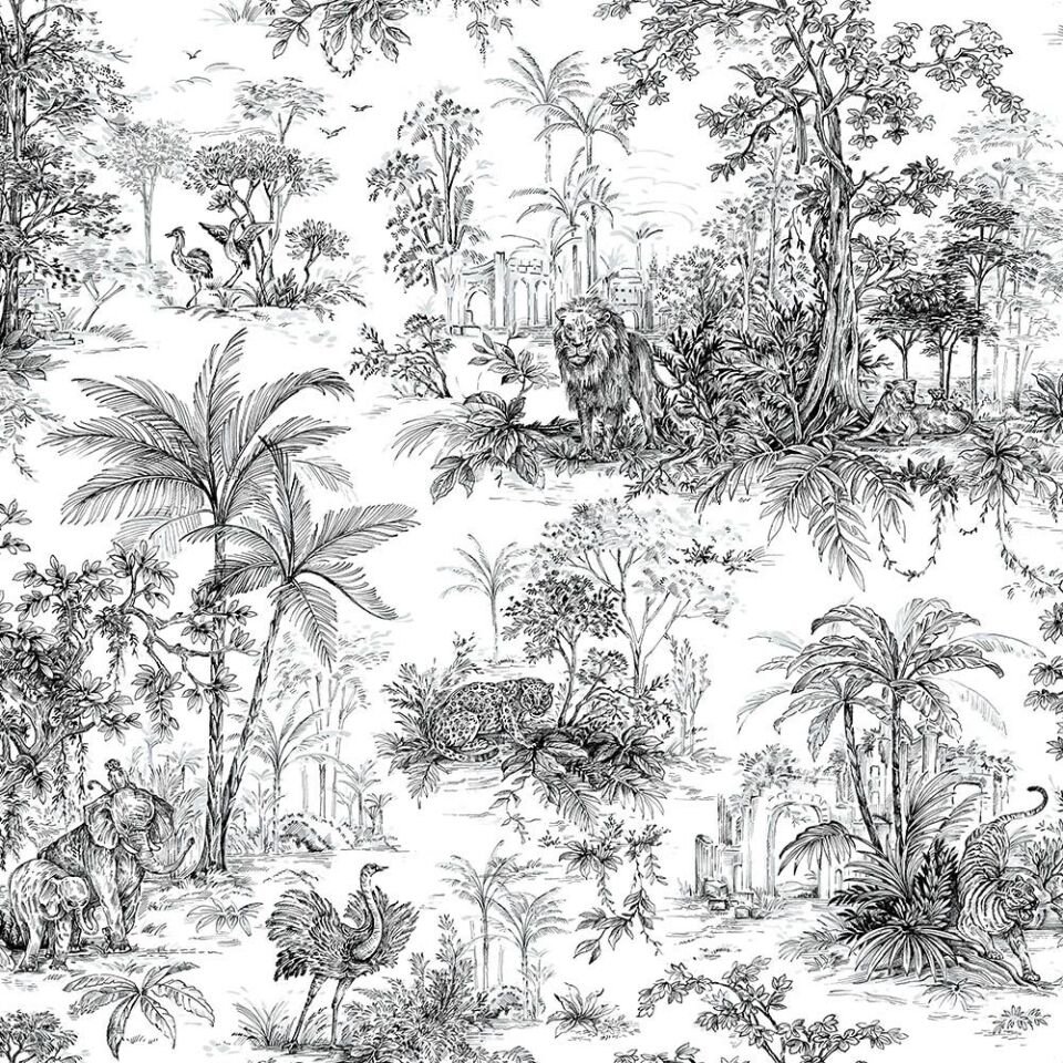 TROPICANO 9909 Serisi - 1 Siyah | Dokusu ve Renkleriyle Dikkat Çeken Tropic Duvar Kağıdı