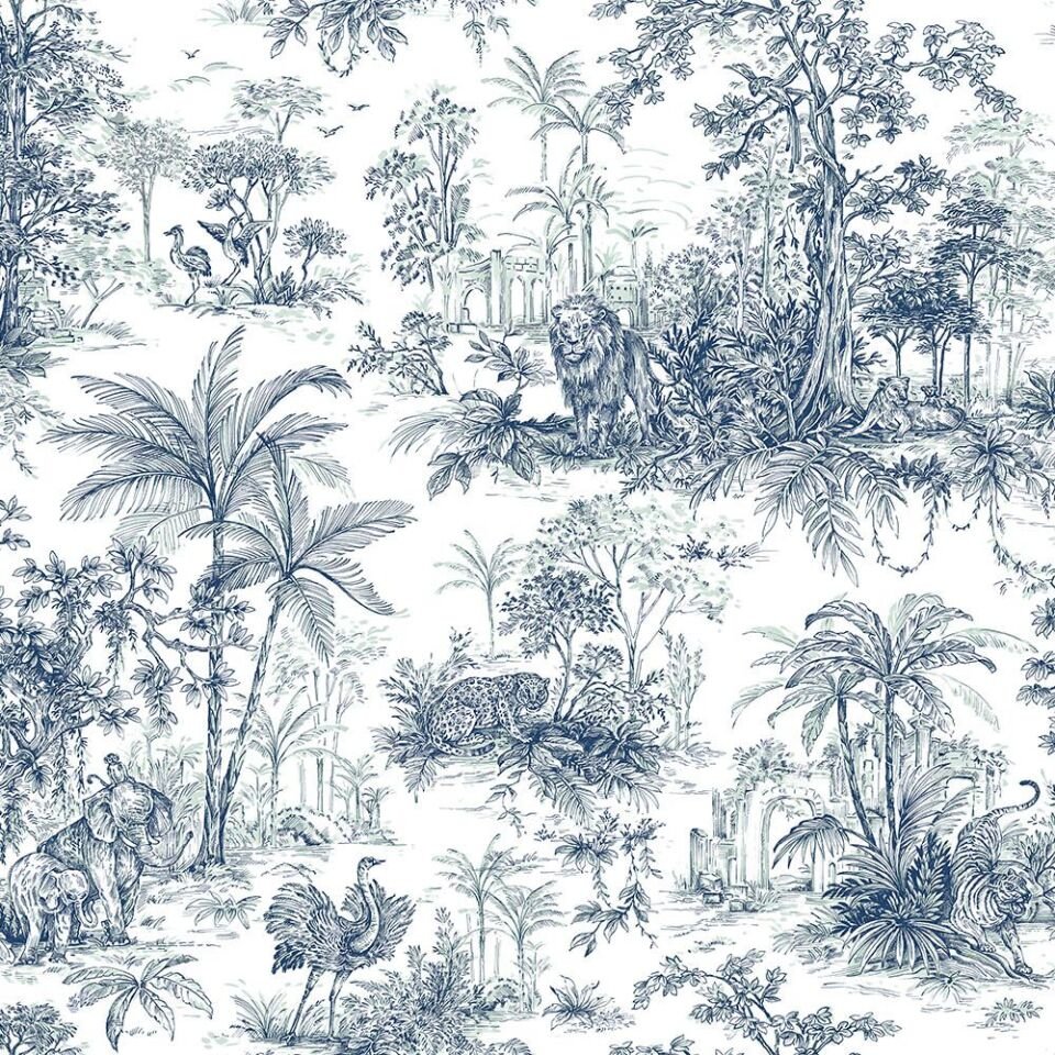 TROPICANO 9909 Serisi - 2 Mavi | Dokusu ve Renkleriyle Dikkat Çeken Tropic Duvar Kağıdı