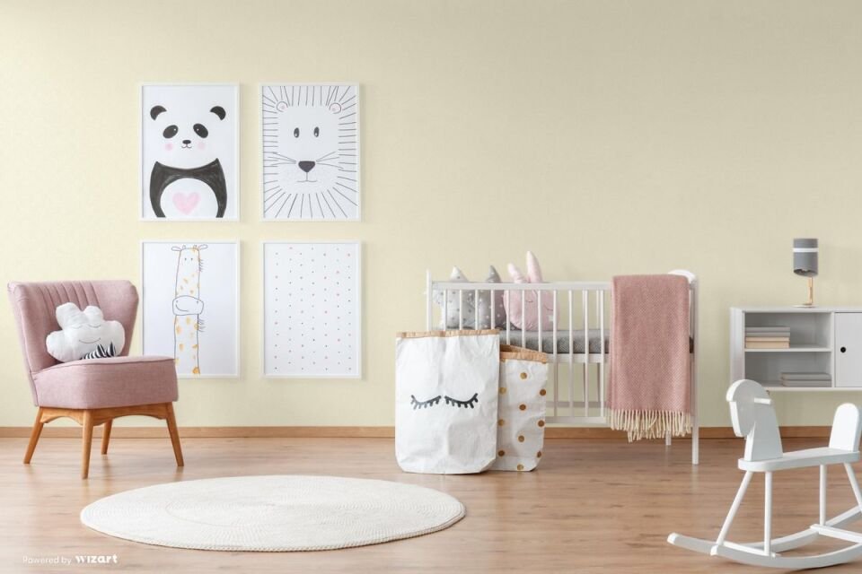 ADA KIDS 8919 Serisi - 2 Açık Bej | Pastel Renkli ve Zigzag Desenli Minimal Duvar Kağıdı