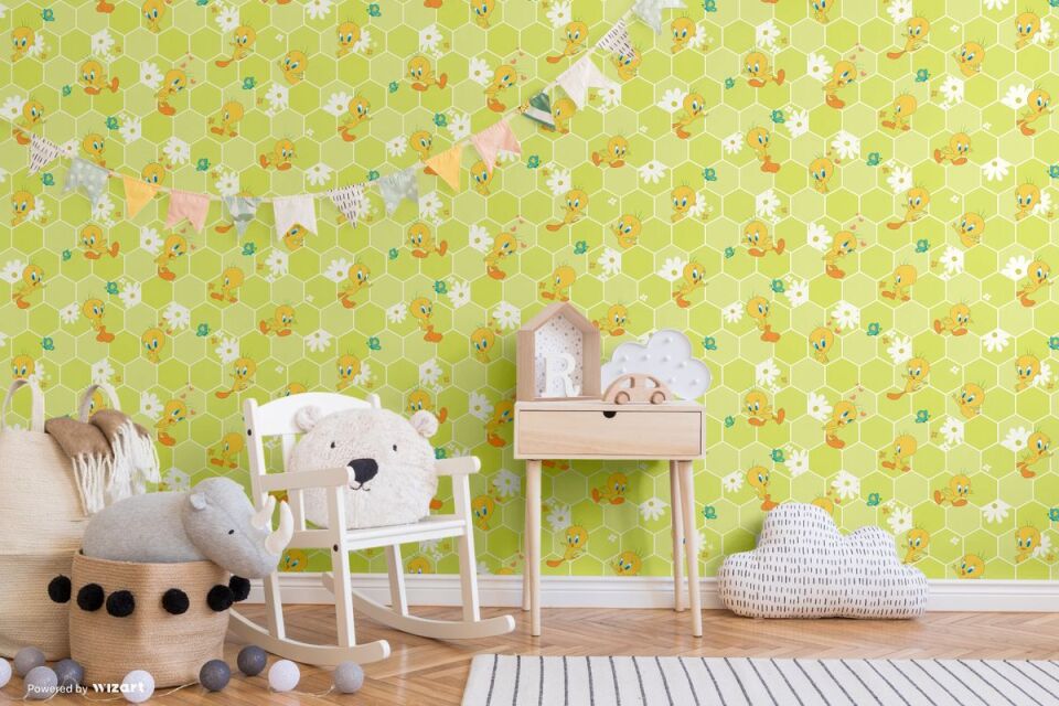ADA KIDS 8929 Serisi - 2 Açık Yeşil | Tweety Tasarımlı Duvar Kağıdı