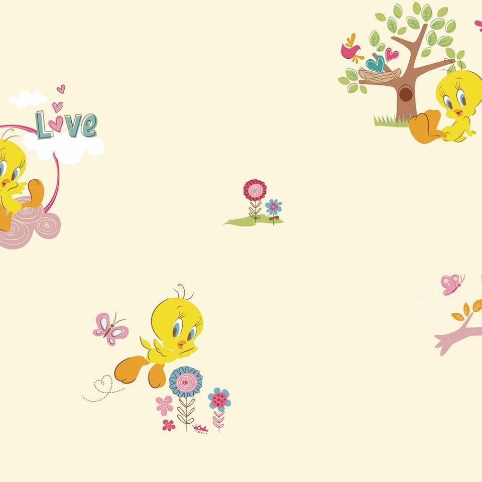 ADA KIDS 8931 Serisi - 1 Açık Bej | Wallpaper design with Tweety bird