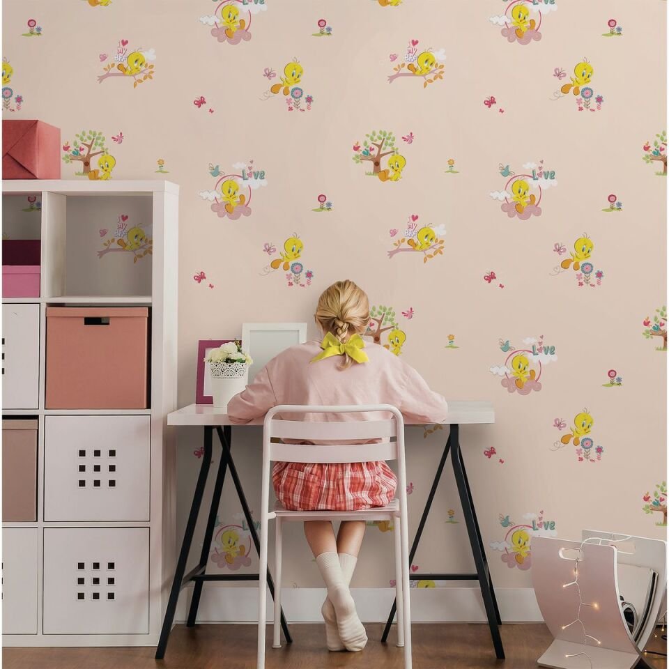 ADA KIDS 8931 Serisi - 2 Açık Pembe | Wallpaper design with Tweety bird