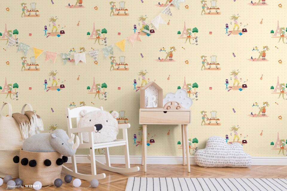 ADA KIDS 8932 Serisi - 1 Açık Bej | Lola Bunny Karakterli Duvar Kağıdı
