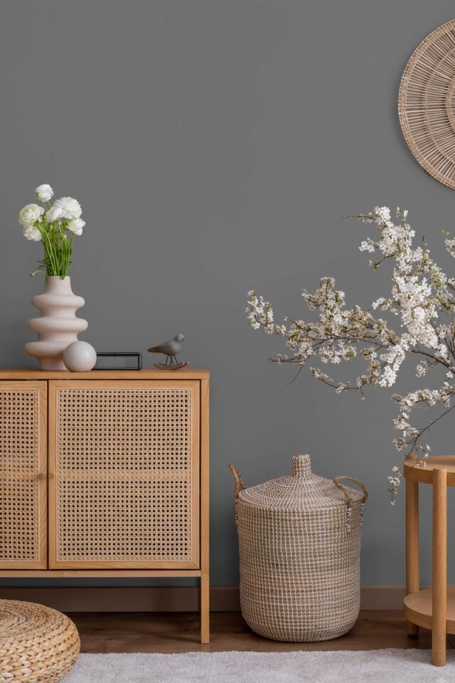 HUE 24201-7 Gri | Modern Düz Desen Duvar Kağıdı