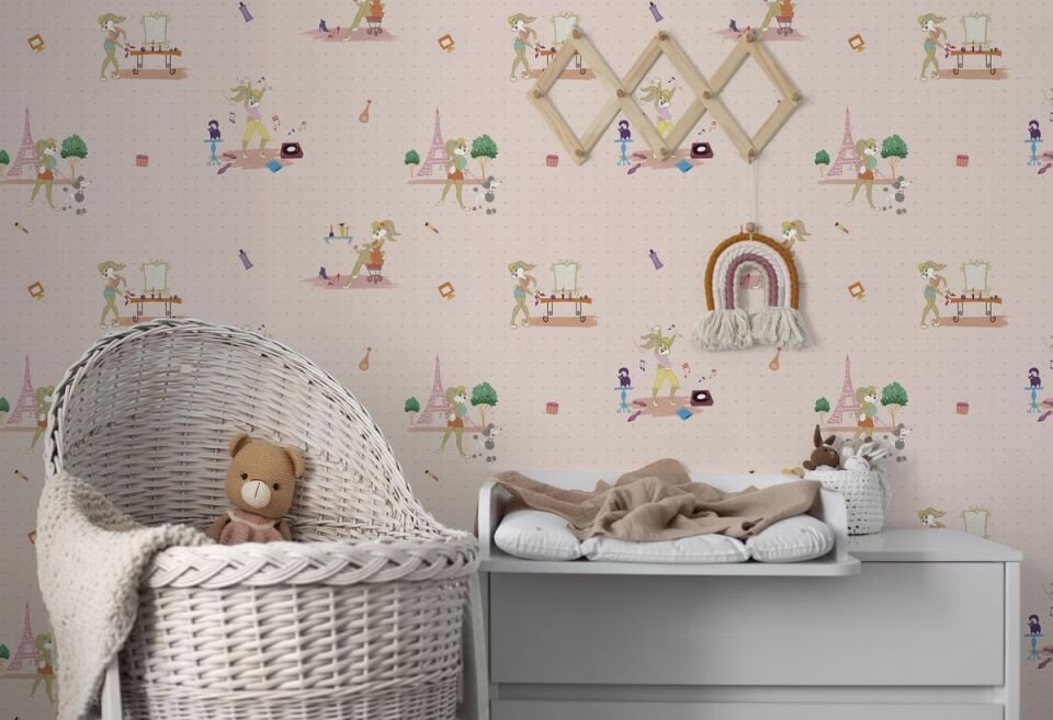 ADA KIDS 8932 Serisi - 2 Açık Pembe | Lola Bunny Karakterli Duvar Kağıdı