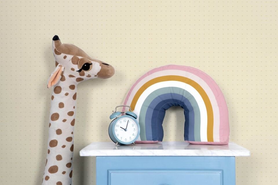 ADA KIDS 8933 Serisi - 1 Açık Bej | Mini Kalp Desenli Duvar Kağıdı
