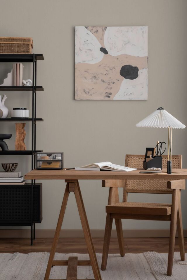 HUE 24201 Serisi - 15 Bej | Modern Düz Desen Duvar Kağıdı