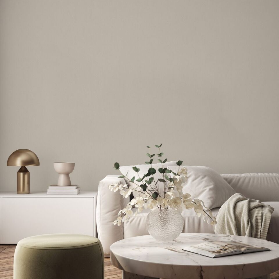 HUE 24201 Serisi - 15 Bej | Modern Düz Desen Duvar Kağıdı