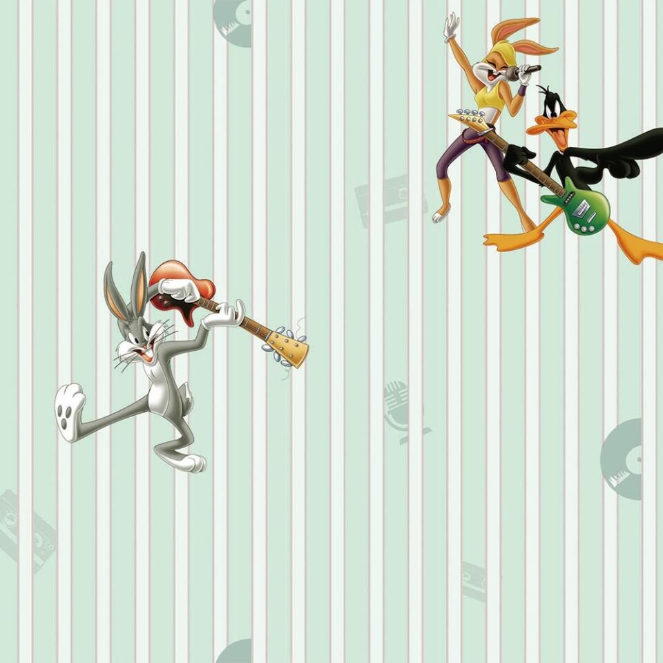 ADA KIDS 8936  Serisi - 2 Açık Yeşil | Müzik Çalan Looney Tunes Karakterli Duvar Kağıdı