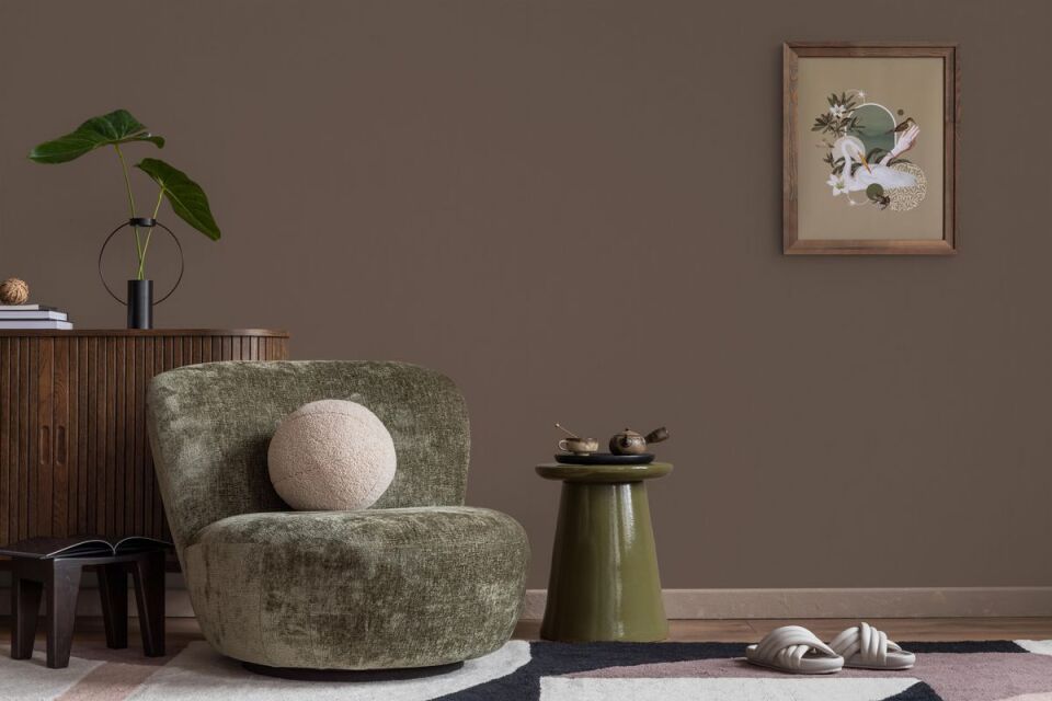HUE 24201-20 Kahverengi | Modern Düz Desen Duvar Kağıdı