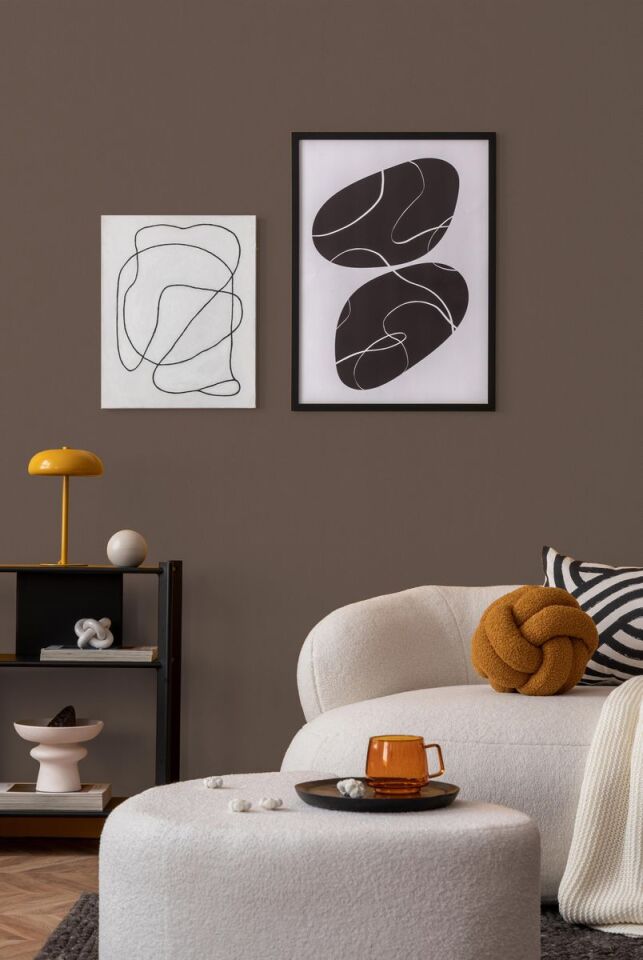 HUE 24201-20 Kahverengi | Modern Düz Desen Duvar Kağıdı