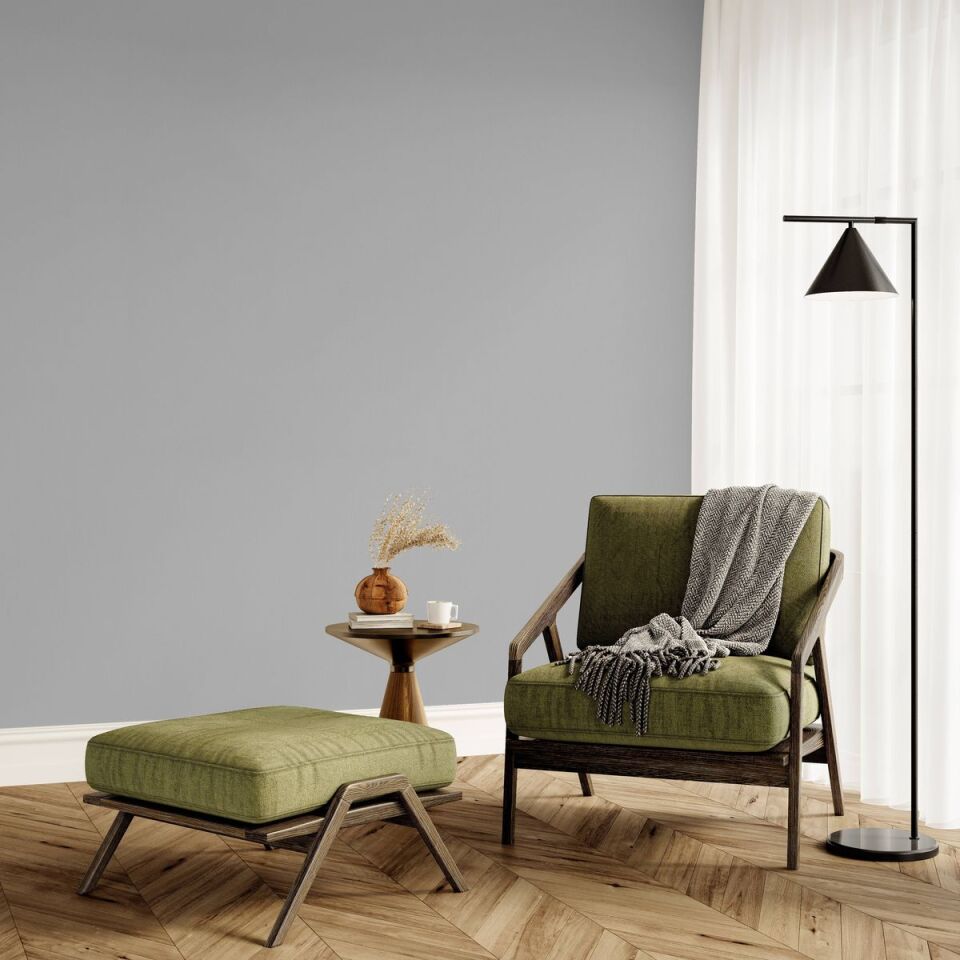 HUE 24201-4 Gri | Modern Düz Desen Duvar Kağıdı