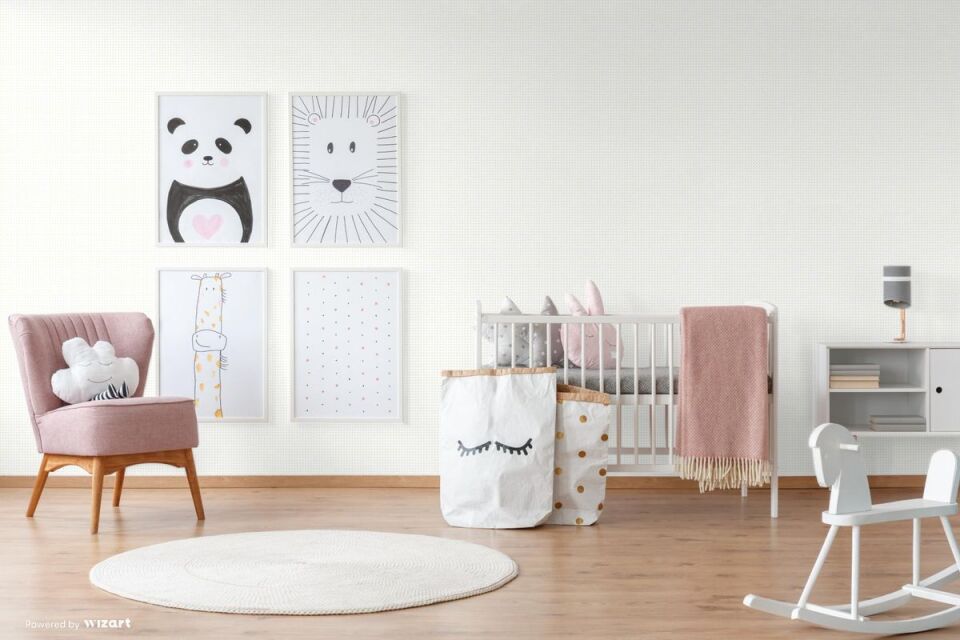 ADA KIDS 8940  Serisi - 1 Açık Beyaz | Renkli Noktalı Duvar Kağıdı